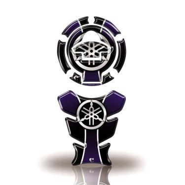 Imagem de Adesivo Resinado Protetor Tanque E Bocal Moto Yamaha Acima 2016 Azul Azul