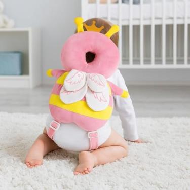 Imagem de Almofada Mochila Protetora para Bebê Abelha | Proteção Anti Queda Cabeça e Costas | Tecido Respirável e Confortável – Ideal para Fase de Aprendizado e Primeiros Passos| ROSA