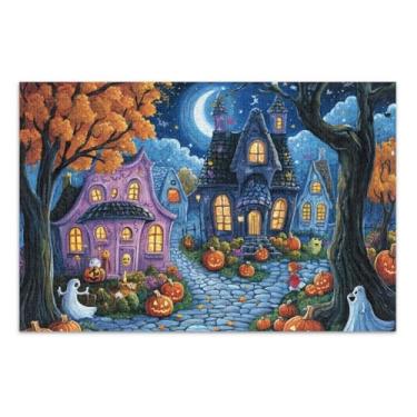 Imagem de Haunted House Pumpkins Black Jigsaw Puzzles for Adults, Puzzles 1000 Pieces, Interlock Suitablely, Home Decor for Men Women
