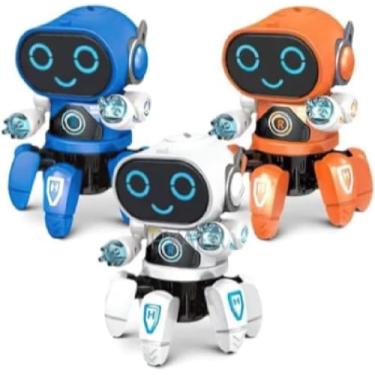 Imagem de Brinquedo infantil Robô Aranha Dançarino 6 Pernas com Luz Som e Movimento - Cor Azul