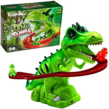 Imagem de Túnel Dinossauro Com Som E Luzes Brinquedo Infantil Pista Escorregador Brinquedo Educativo Kizumba
