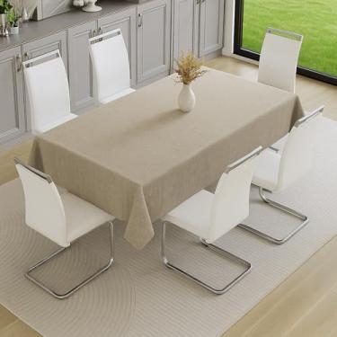 Imagem de Toalha de Mesa Gaze Linho Flame Rústico Dona Delicada Mesa Buffet Tecido Jantar Festa Decoração (6 LUGARES - MARROM CLARO)