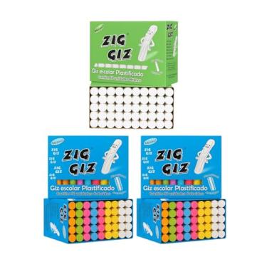 Imagem de Giz Lousa Colorido E Branco Quadro Negro Caixa 150 Unidades