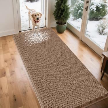 Imagem de IM HOME Tapetes de porta de camelo extra grandes para cães, tapete absorvente de chenille, tapete de porta interno pesado antiderrapante, tapete macio para cama de cachorro, tapete frontal interno
