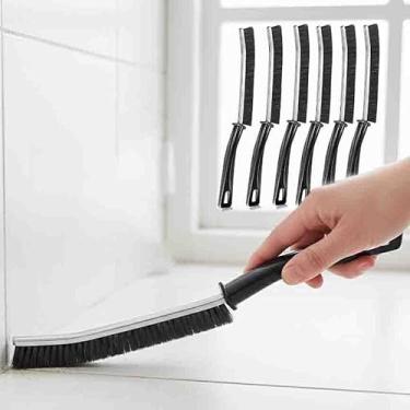 Imagem de CrafTreat Escova de limpeza de cerdas duras – pacote com 6 (preto) – Escovas de limpeza para cozinha, banheiro, trilhos de janela, argamassa, carro e espaços apertados – ferramenta de limpeza