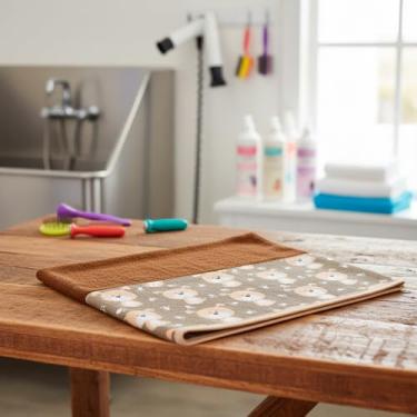 Imagem de Toalha de Banho Pet Microfibra – Alta Absorção, Secagem Rápida, Macia e Lavável para Cães e Gatos -Splash Marrom