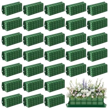 Imagem de Hahood 32 pacotes de suportes retangulares de gaiola de espuma floral com material de arranjo de flores de espuma floral para flores frescas, decorações de casamento em casa, 29 x 10 x 7 cm