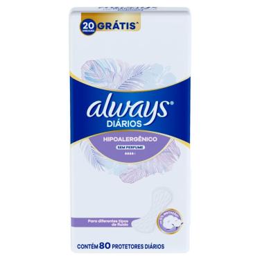 Imagem de Protetor Diário Always Diários Sem Perfume 80 Unidades