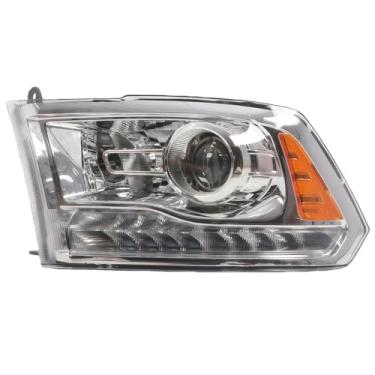 Imagem de Nakkaa Conjunto de farol de halogênio do lado do motorista compatível com Ram 1500 2500 3500 2013-2015 com lâmpada DRL cromada projetor dianteiro esquerdo 68093217AD