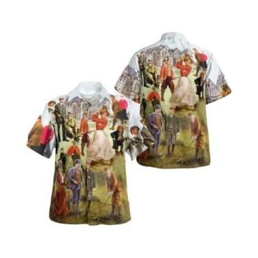 Imagem de Camisa Havaiana Colorida Masculina Casual Praia Aloha Oversized Manga 