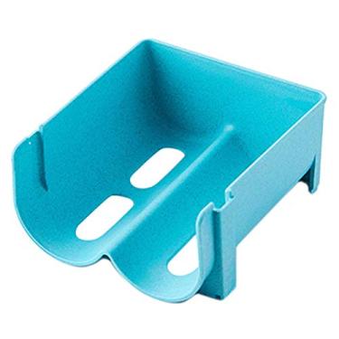 Imagem de GOTOTOP Cremalheira Empilhável da Garrafa do Refrigerador, Suporte Plástico Durável da Garrafa de água para Latas de Refrigerante e Cerveja, Organizador Economia de Espaço de 14x16cm (BLUE)