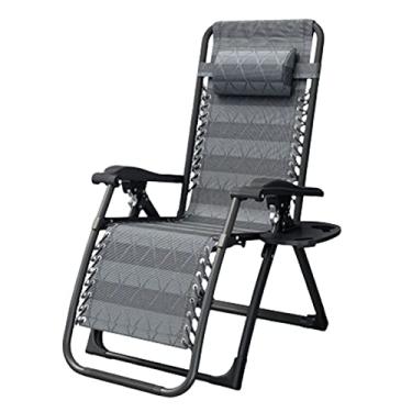 Imagem de ajustável Cadeira ajustável de gravidade zero Cadeira reclinável dobrável espaçosa Cadeira dobrável para serviço pesado Cadeira de vime durável para pátio macio