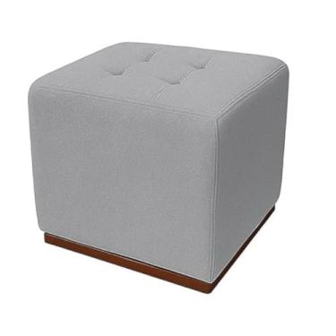 Imagem de Kit Com 2 Puff Quadrado Decorativo Tecido Bouclé Quarto Sala Descanso de Pé Sala，Quarto(Cinza claro)