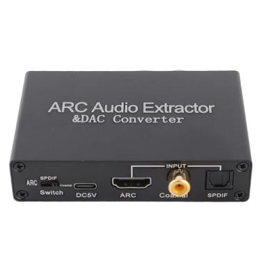 Imagem de Generic Extrator de Som Multifuncional ARC Conversor DAC de 192 KHz Com Controle de Volume para Visualização de TV Em Cinema Em Casa, Design Portátil