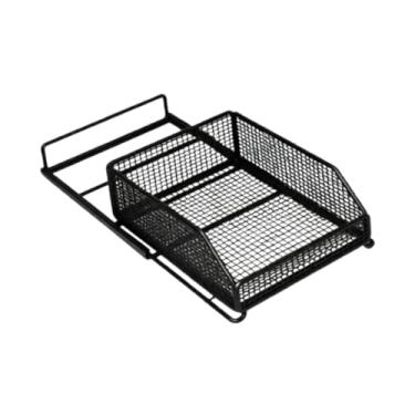 Imagem de KiBcsLic Organizador de armário deslizante, porta-temperos retrátil, organizador de cozinha versátil, prateleira de armazenamento para gaveta sob a pia, Preto, S