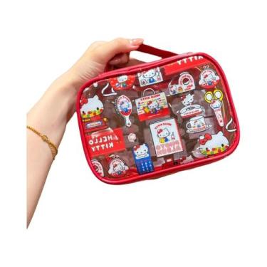 Imagem de Bolsa De Maquiagem Transparente Hello Kitty Em PVC À Prova d'Água De G