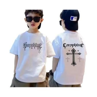 Imagem de Camiseta De Algodão Com Estampa Graffiti Para Meninos E Meninas, Manga