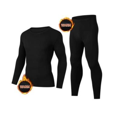 Imagem de Conjunto De Roupa Térmica Masculina E Para Adolescentes Camisa De Mang