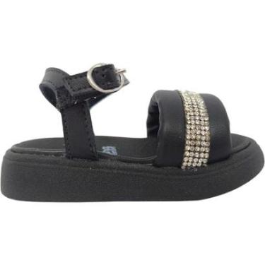 Imagem de Sandália Infantil Menina Papete Casual Dia a Dia Passeio Escola Com Strass Anatômica Ultra Conforto-Feminino