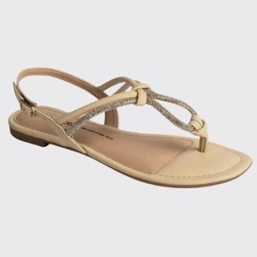 Imagem de Sandália Rasteira Feminina Cabedal Strass Dakota Y8962-Feminino