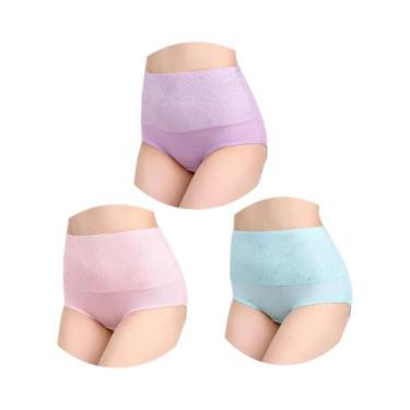 Imagem de Calcinhas De Algodão plus Size Para Mulheres, Cintura Alta, Cuecas Abd