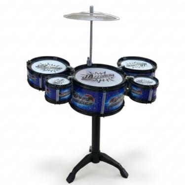 Imagem de Mini Bateria Infantil Instrumento Musical Brinquedo com 5 Tambor