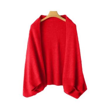 Imagem de Cachecol De Lã 100% Macio E Quente Para Mulheres, Cardigan Pashmina De