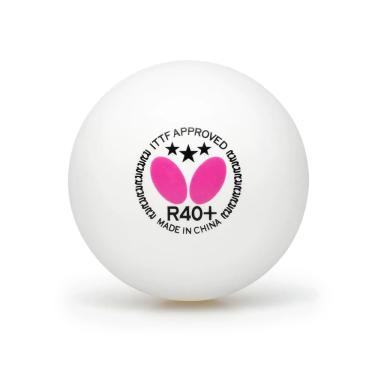 Imagem de Bolas de tênis de mesa profissional com certificação ITTF, R40+ Butterfly, pacote com 3