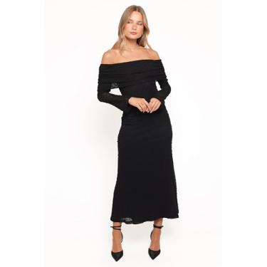 Imagem de Petal & Pup Vestido feminino Wilma-ombro de fora - preto, Preto, P
