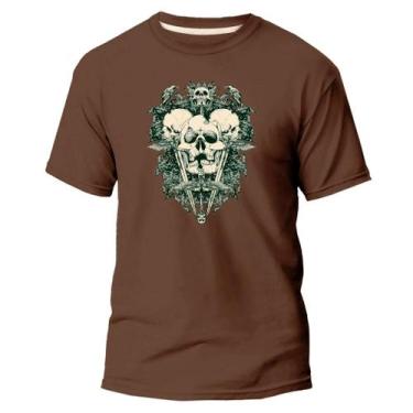 Imagem de Camiseta Basica Algodão Premium Estampa Digital Crânio White - Pavesi,