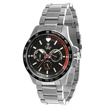 Imagem de Relógio Masculino de Aço MultiFunção Tuguir Analógico Infinity TGI37023 Prata e Preto