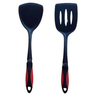 Imagem de Kit 2 Espatula Culinária De Nylon Peixe Carne Fritura 34 cm - Idea