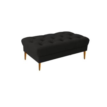 Imagem de Retro puff capitone retangular 120 cm decorativo estofado sala de estar closet(Preto)