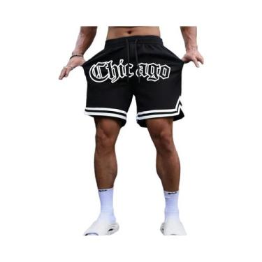 Imagem de Bermuda Casual Masculina Leve, De Secagem Rápida E Respirável, Impress