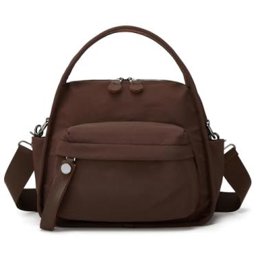 Imagem de Niction Bolsas transversais de nylon para mulheres, bolsa de ombro moderna, à prova d'água, carteiras para trabalho, viagens, esportes, Café, One Size