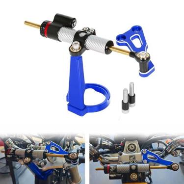 Imagem de Estabilizador de amortecedor de direção macaco e suporte de montagem compatível com MONKEY 125 3D CNC acessórios de motocicleta amortecedor de guidão (azul)