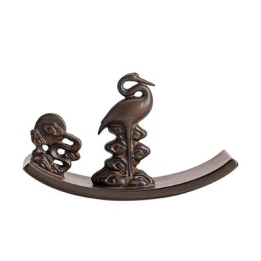 Imagem de Queimador de incenso Zen Suporte de incenso de sândalo feito à mão para incenso de cerâmica em casa, decoração interna para cerimônia de chá, suporte para queimador de incenso