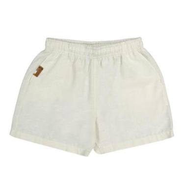 Imagem de Bermuda Infantil Menino Em Linho Off White Ogochi Nova-Masculino