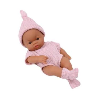 Imagem de Boneca Bebê Reborn Africana Negra 20cm, Brinquedo De Alta Qualidade Co