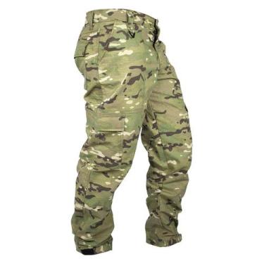 Imagem de Calça Camuflada Multicam Tática Resistente RipStop Profissional Mascul