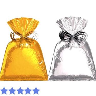 Imagem de 25 Sacos De Presente Metalizado Embalagem 60x90 Grande Cores - Cromus,