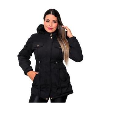 Imagem de Jaqueta ParKa Sarja Peluciada com Capuz -Feminino