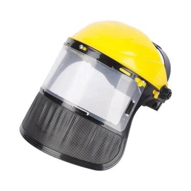 Imagem de Capacete De Segurança Com Máscara De Malha Para Proteção Em Jardinagem