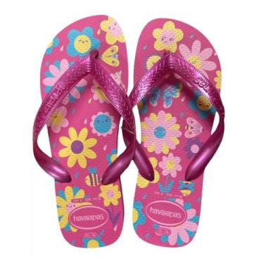 Imagem de Chinelo Infantil Menina Havaianas Kids Flores 4000052 Pink, 31/3, Rosa