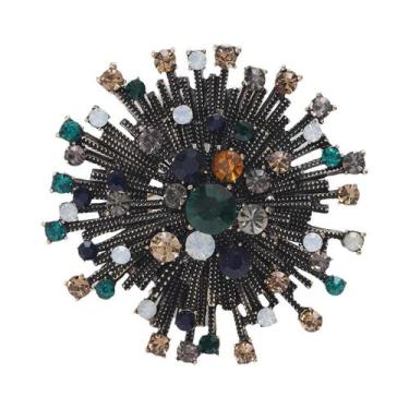 Imagem de Broche Vintage Feminino Com Strass Em Formato De Fogos De Artifício, A