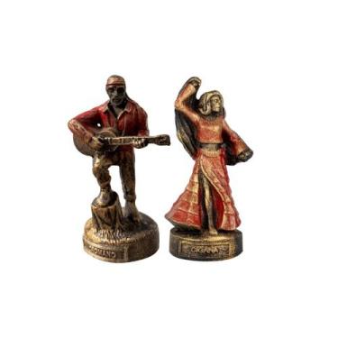 Imagem de Esculturas Ciganos Casal Vermelho 10 cm em Resina - Lua Mística Origin