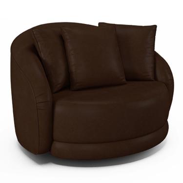 Imagem de Poltrona Decorativa Para Sala De Estar Base Giratória Witta M03 Corano Marrom
