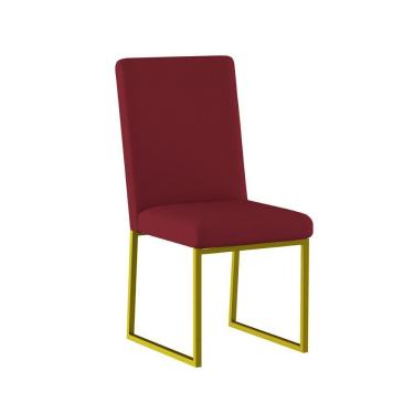 Imagem de Cadeira Para Mesa De Jantar Base Industrial Dourado Balaqui Marsala