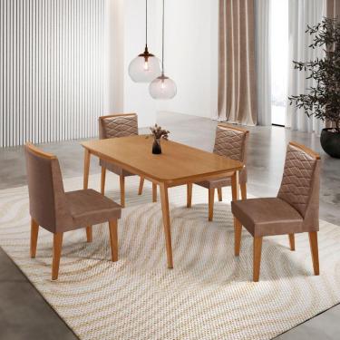 Imagem de Mesa De Jantar Copper 120cm Tampo Mdf Com 4 Cadeiras Eloise Tork//