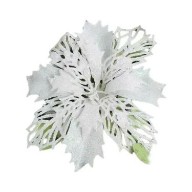 Imagem de Pingente De Flor Artificial Com Glitter Para Árvore De Natal 11cm 510 